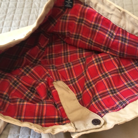 🆕 Land’s End Flannel Lined Tan Khakis - Picture 5 of 10